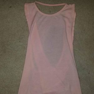 Pink open back tank top. Size small.